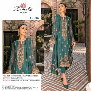 RAMSHA VOL 29 R387 TO R390 PAKISTANI SALWAR KAMEEZ LATEST CATALOGUE 2021