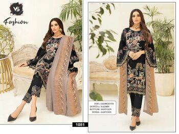 VS FASHION D.NO 1081 PAKISTANI GEORGETTE SUITS WHOLESALER SURAT