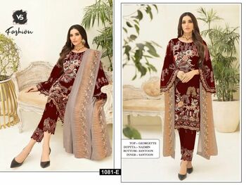 VS FASHION D.NO 1081 PAKISTANI GEORGETTE SUITS WHOLESALER SURAT