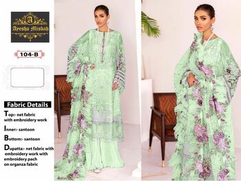 AYESHA MISBAH D.NO 104 PAKISTANI NET EMBROIDERY SUITS FOR EID