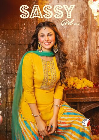 ANJU FABRICS SASSY GIRL VOL 2 CHIFFON KURTI SKIRT WITH DUPATTA DESIGNER COLLECTION