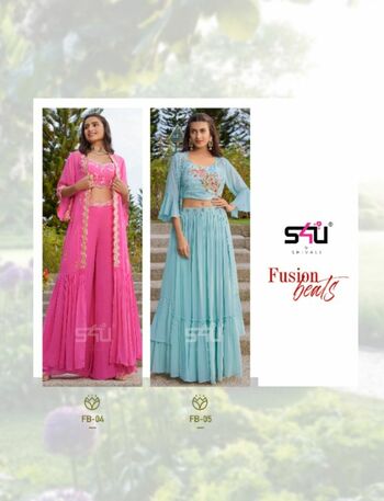 S4U FUSION BEATS DESIGNER CROP TOP SKIRT WITH SHRUG LATEST COLLECTION