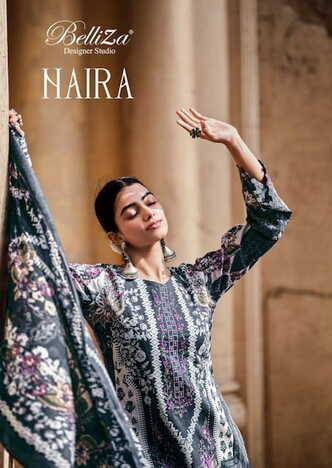 BELLIZA NAIRA COTTON DIGITAL PRINTED EMBROIDERY SUITS COLLECTION 2023