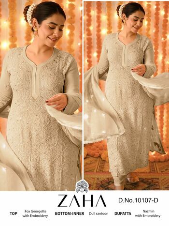 ZAHA SAADIA VOL 2 GEORGETTE EMBROIDERY PAKISTANI SUITS CATALOGUE