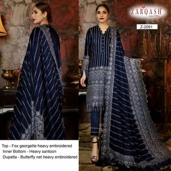 ZARQASH ADANS LIBAS VOL 2 FOUX GEORGETTE PAKISTANI SUITS WHOLESALE