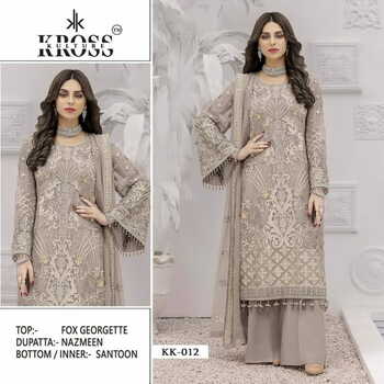 KROSS KULTURE KK 12 GEORGETTE EMBROIDERY PAKISTANI SUITS