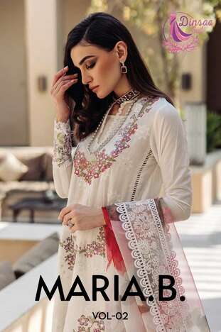 DINSAA SUIT MARIA B VOL 2 EMBROIDERY PAKISTANI SUITS WHOLESALER