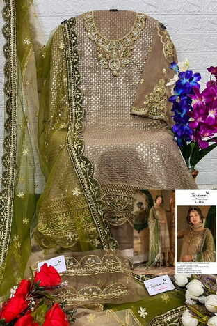 SERINE S 99 FOUX GEORGETTE EMBROIDERY PAKISTANI SUITS CATALOGUE