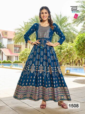 BLUE HILLS DIWALI NIGHT VOL 15 LONG GOWNS WHOLESALER PRICE