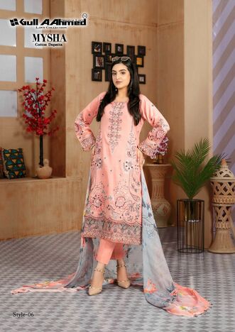 GULL AAHMED MYSHA PURE LAWN KARACHI SUITS CATALOGUE