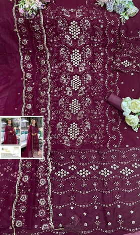 SHANAYA ROSE BRIDAL S 115 FOUX GEORGETTE PAKISTANI SUITS