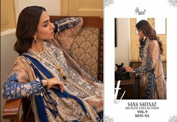 SHREE FABS SANA SAFINAZ MUZLIN COLLECTION VOL 9 MINI NX PAKISTANI SUITS