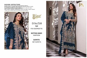 RIAZ ART D.NO 72 A TO E FOUX GEORGETT PAKISTANI SUITS