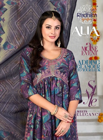 RADHIKA LIFESTYLE ALIA VOL 4 ALIA CUT GOWN STYLE KURTIS CATALOGUE