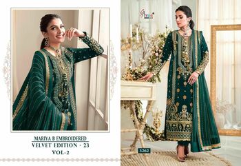  SHREE FABS MARIA B 3259 -3262 EMBROIDERED VELVET SALWAR SUITS