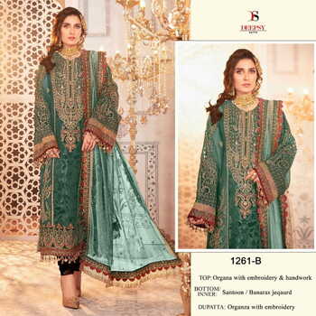 DEEPSY SUITS 1261 SERIES ORGANZA EMBROIDERY PAKISTANI SUITS