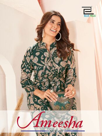 BLUE HILLS AMEESHA VOL 3 KURTIS WITH BELT SUPPLIER IN SURAT