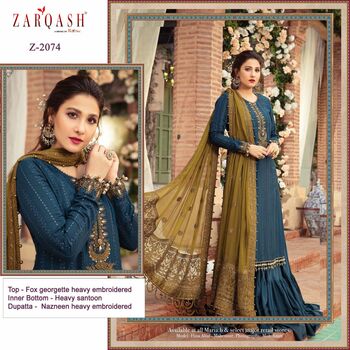 ZARQASH SATEEN MARIA B GEORGETTE PAKISTANI SUITS CATALOGUE