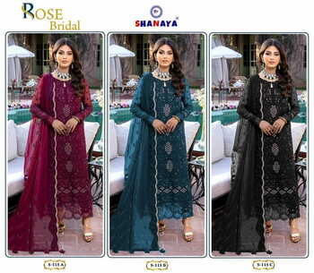 SHANAYA ROSE BRIDAL S 115 FOUX GEORGETTE PAKISTANI SUITS