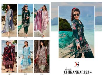 DEEPSY SUITS IMAGE CHIKANKARI 23 NX COTTON PRINT PAKISTANI SUITS AT SURAT