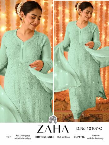 ZAHA SAADIA VOL 2 GEORGETTE EMBROIDERY PAKISTANI SUITS CATALOGUE