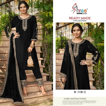 SHREE FABS SV 1191 VELVET EMBROIDERY READYMADE KURTIS DISTRIBUTOR IN SURAT