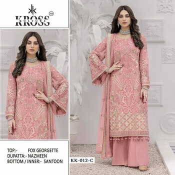 KROSS KULTURE KK 12 GEORGETTE EMBROIDERY PAKISTANI SUITS