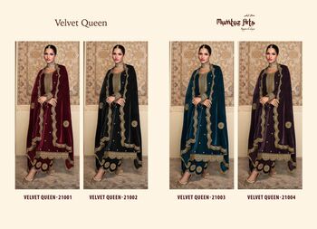 MUMTAZ ARTS VELVET QUEEN HEAVY EMBROIDERY SUITS WHOLESALER