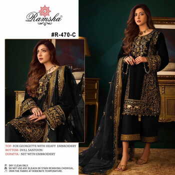 RAMSHA PRESENT R 470 COLOUR GEORGETTE EMBROIDERY SUITS