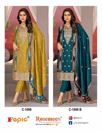  FEPIC ROSEMEEN D.NO C 1698 PAKISTANI SALWAR KAMEEZ SUPPLIER IN SURAT