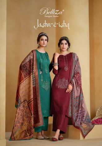 BELLIZA JASHN-E-ISHQ JAM EMBROIDERY PRINTED SUITS AT BEST PRICE