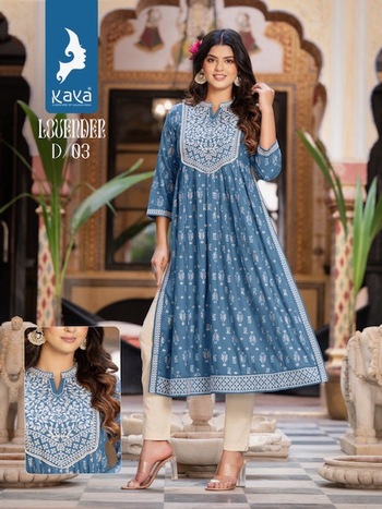 KAYA LOVENDER NYRA CUT KURTIS WHOLESALER SURAT