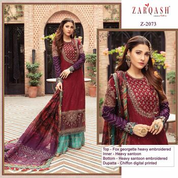 ZARQASH SATEEN MARIA B GEORGETTE PAKISTANI SUITS CATALOGUE