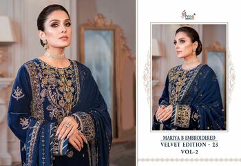  SHREE FABS MARIA B 3259 -3262 EMBROIDERED VELVET SALWAR SUITS