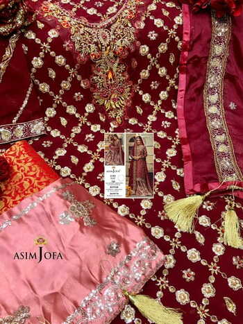 ASIM JOFA 56067 SERIES GEORGETTE EMBROIDERED PAKISTANI SUITS