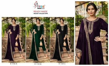 SHREE FABS SV 1191 VELVET EMBROIDERY READYMADE KURTIS DISTRIBUTOR IN SURAT