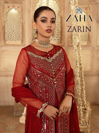 ZAHA ZARIN GEORGETTE EMBROIDERY PAKISTANI SUITS CATALOGUE