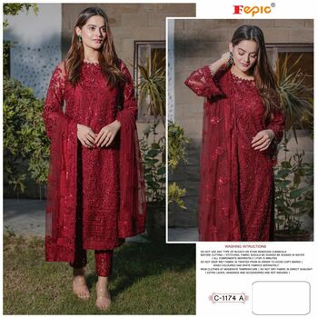 FEPIC ROSEMEEN C 1174 FOUX GEORGETTE PAKISTANI SUITS NEW CATALOGUE