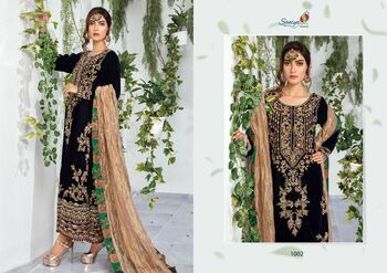 SANIYA TRENDZ MARIA B VELVET COLLECTION VOL 1 PAKISTANI VELVET EMBROIDERY SUITS WINTER COLLECTION