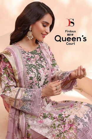 DEEPSY BEST OF FIRDOUS QUEENS COURT COTTON EMBROIDERY SUITS