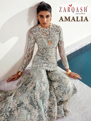 ZARQASH AMALIA 2052 SERIES PAKISTANI NET ANARKALI SUITS WHOLESALER SURAT