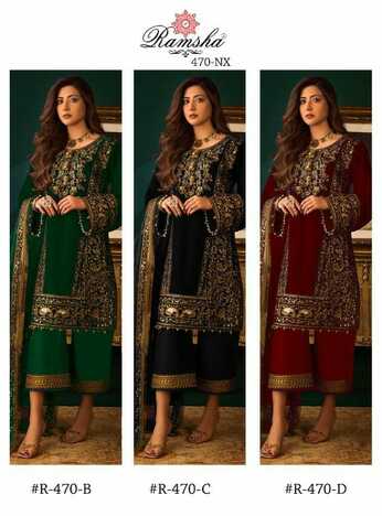 RAMSHA PRESENT R 470 COLOUR GEORGETTE EMBROIDERY SUITS