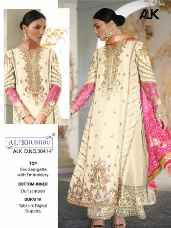 AL KHUSHBU ALK 3041 SERIES GEORGETTE EMBROIDERY PAKISTANI SUITS