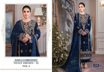  SHREE FABS MARIA B 3259 -3262 EMBROIDERED VELVET SALWAR SUITS