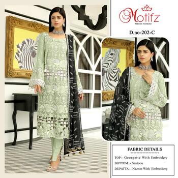 MOTIFZ 202 SERIES GEORGETTE EMBROIDERY PAKISTANI SUITS AT SURAT