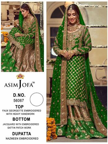 ASIM JOFA 56067 SERIES GEORGETTE EMBROIDERED PAKISTANI SUITS