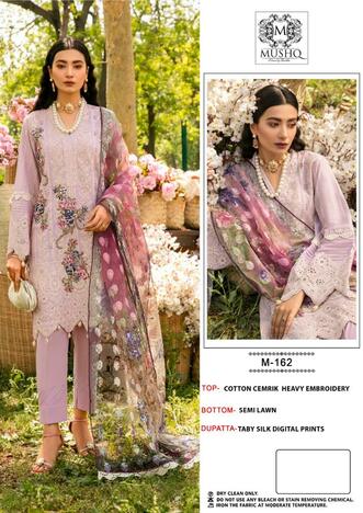 MUSHQ M-162 & 163 COTTON EMBROIDERY SUITS BY SHRADDHA DESIGNER