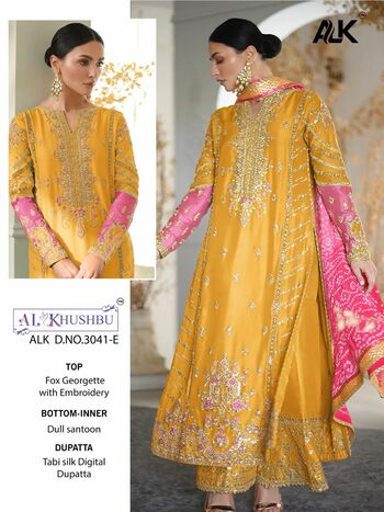 AL KHUSHBU ALK 3041 SERIES GEORGETTE EMBROIDERY PAKISTANI SUITS