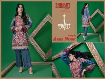 AGHA NOOR SHIDDAT VOL 4 JAM SATIN COTTON PRINT KARACHI SUITS