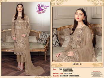 DINSAA SUIT DS 161 FOUX GEORGETTE PAKISTANI SUITS AT SURAT